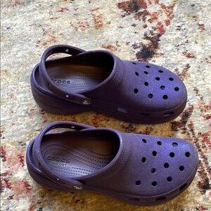 Platform Purple Glitter Crocs